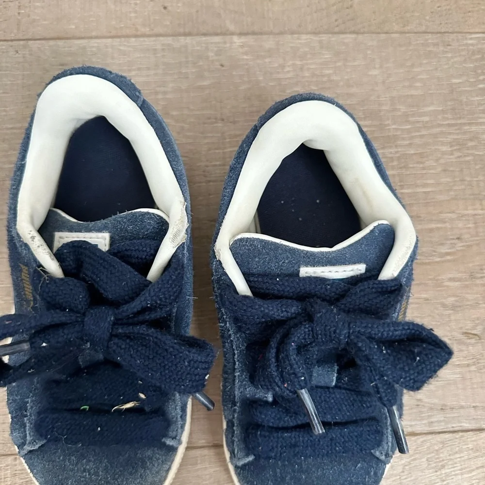 Puma suede Kids Navy and Light Blue Sneakers